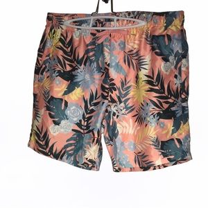 3 FOR $20 BLUENOTES Tropical XL Stretch Waist Drawstring Swim Trunks BNWOT
